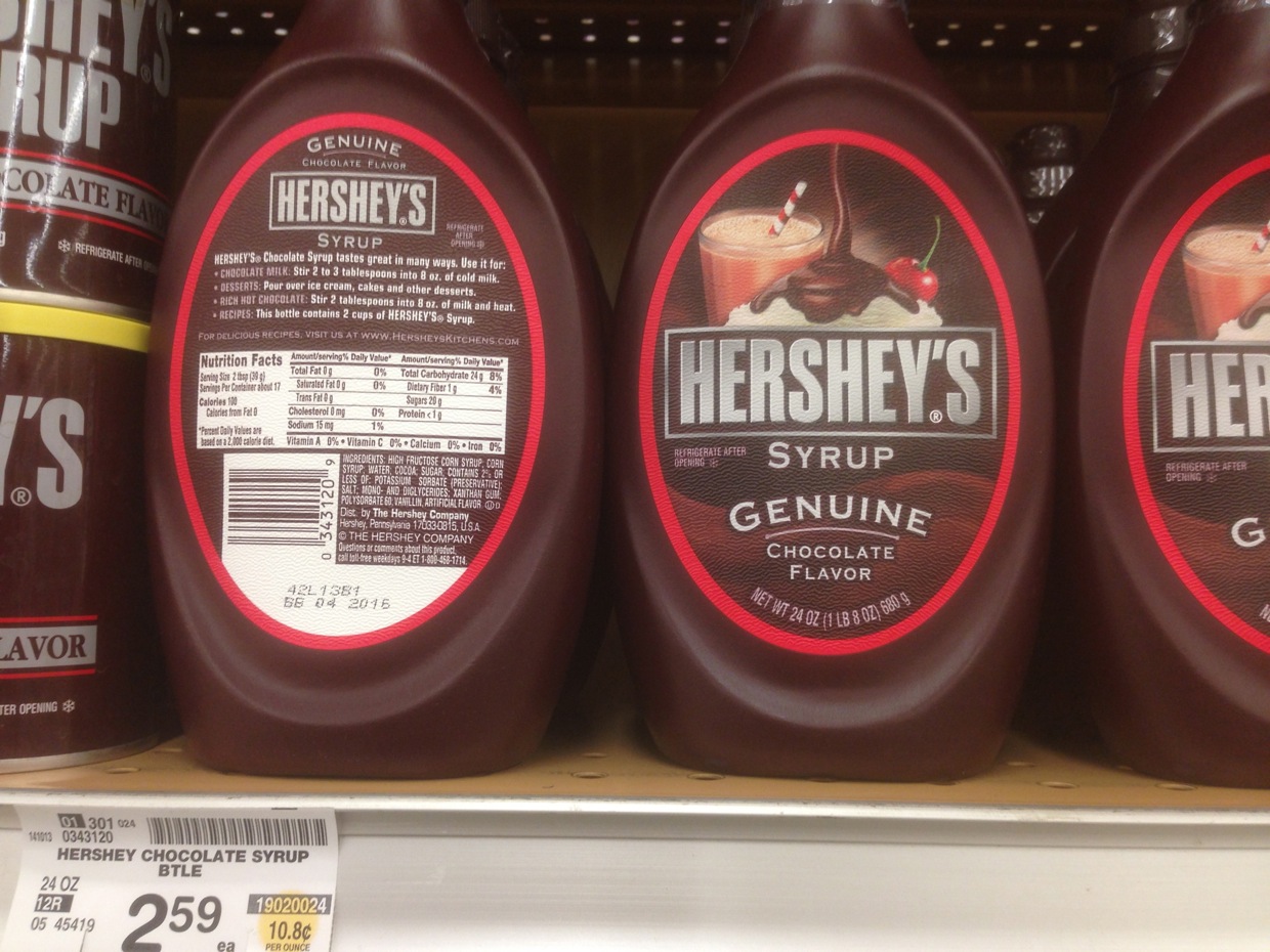 Healthy Grocery Chocolate Syrup, Hershey's Safeway