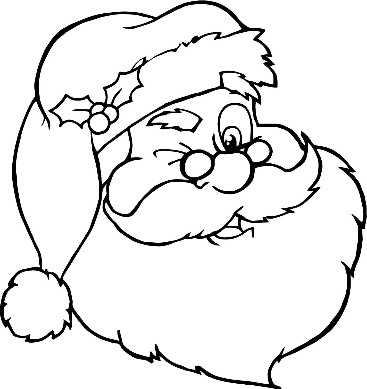 Imagem linda do Papai Noel para Colorir Barba
