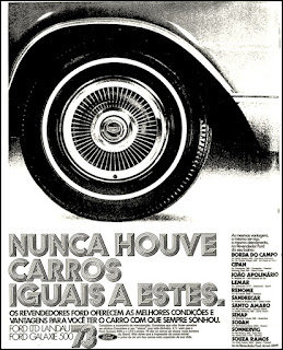 Ford;  1972; brazilian advertising cars in the 70s; os anos 70; história da década de 70; Brazil in the 70s; propaganda carros anos 70; Oswaldo Hernandez;