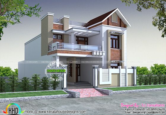 Front decorative house elevation