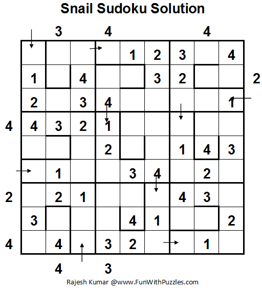 Snail Sudoku (Daily Sudoku League #74) Solution