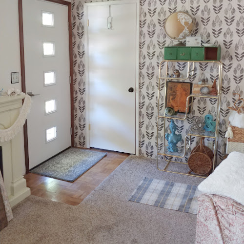 Living Room Makeover - Wallpaper & a New Front Door