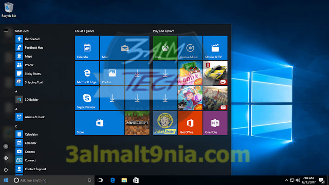 ويندوز 10 برو rs1 ايزو iso اخر تحديث تحميل مباشر وتورنت سريع نواه 64 بت -Windows 10 Pro RS1 -ديسمبر 2017