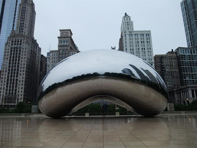 the bean, chicago, cloud gate, in the rain, sculpture the bean, chicago, cloud gate, in the rain, sculpture