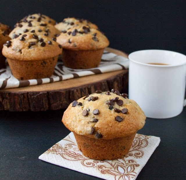 Bakery Style Chocolate Chip Muffins #chocolate #dessert