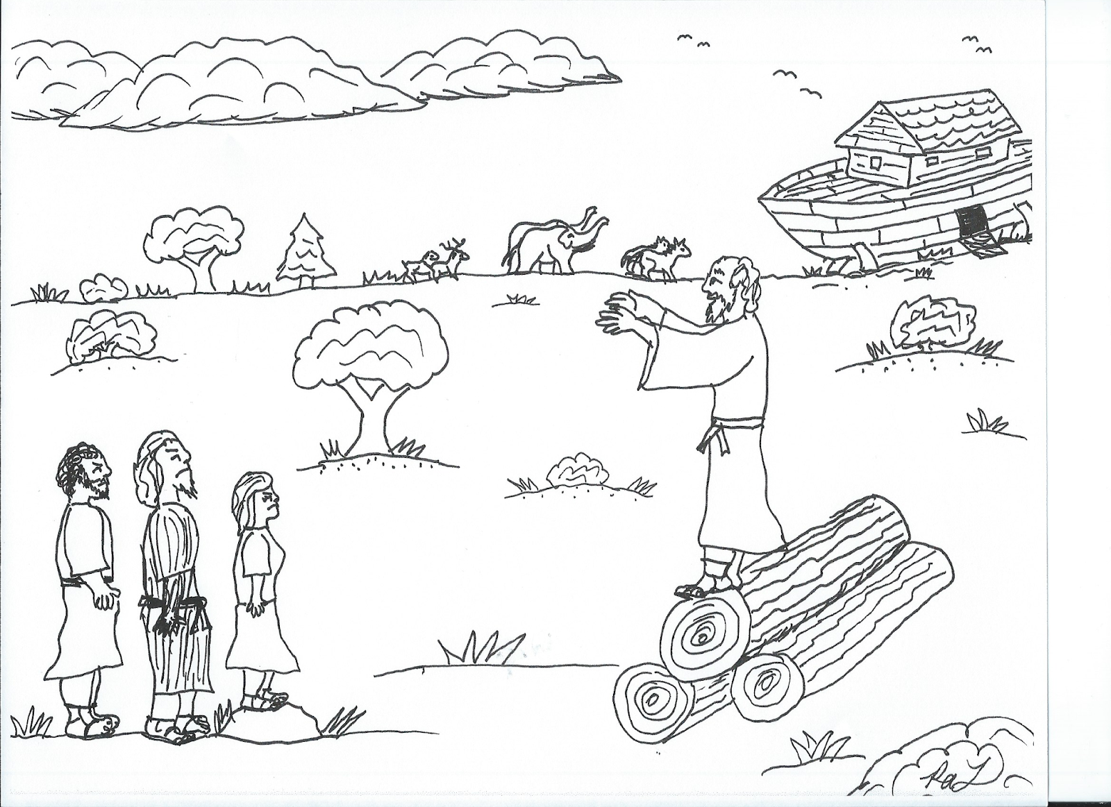 Robin's Great Coloring Pages: Noah