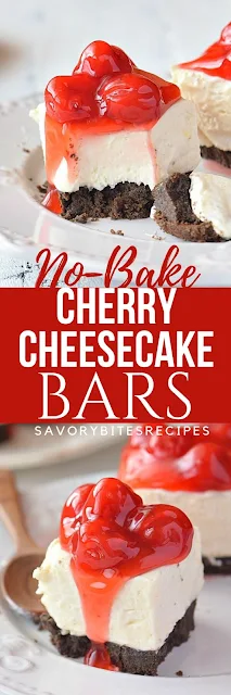No Bake Cherry Cheesecake Bars