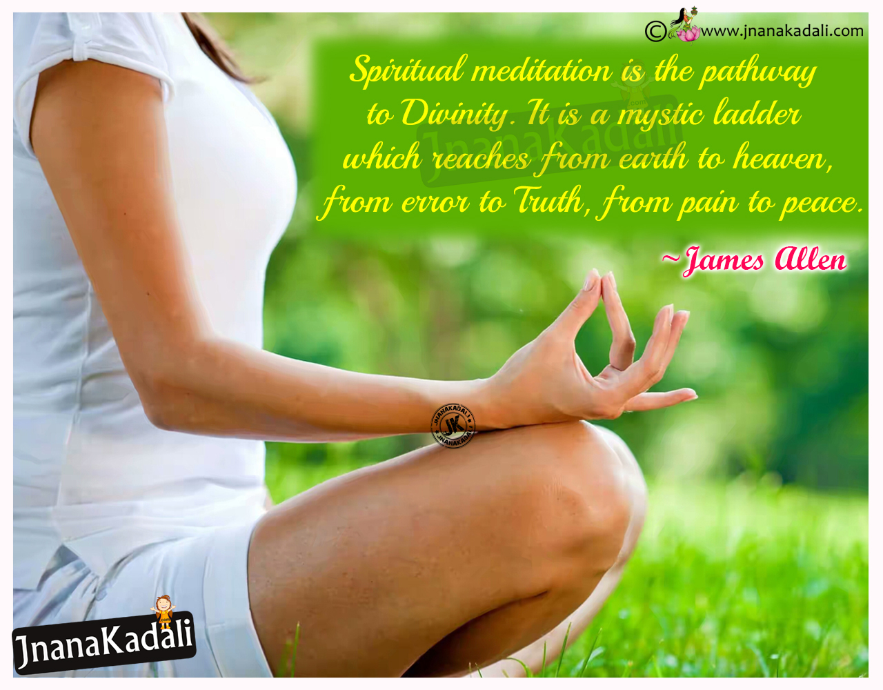 Meditation Quotes and Sayings with girl hd images JNANA