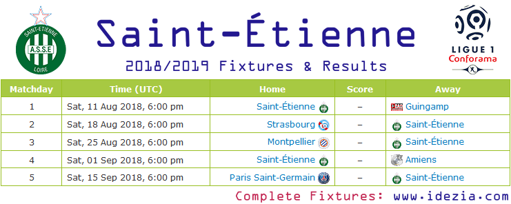 Descargar los partidos completos PDF Saint-Étienne 2018-2019