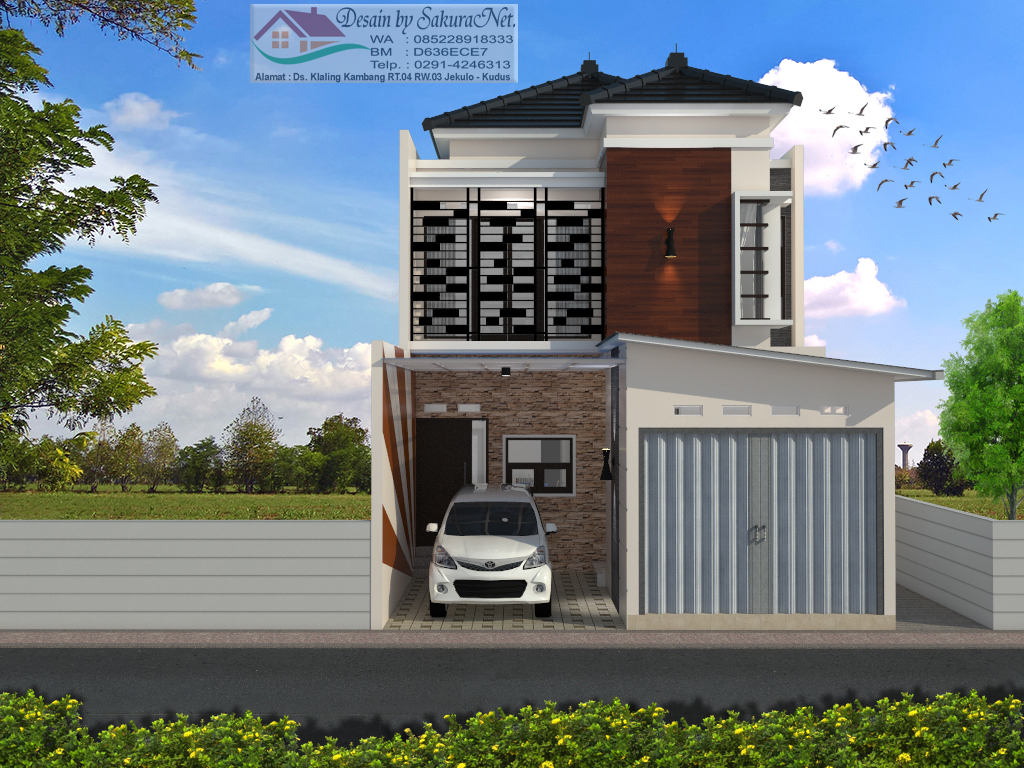 Download 7X11 Meter Rumah Minimalis 2 Lantai Ukuran 7X11 PNG