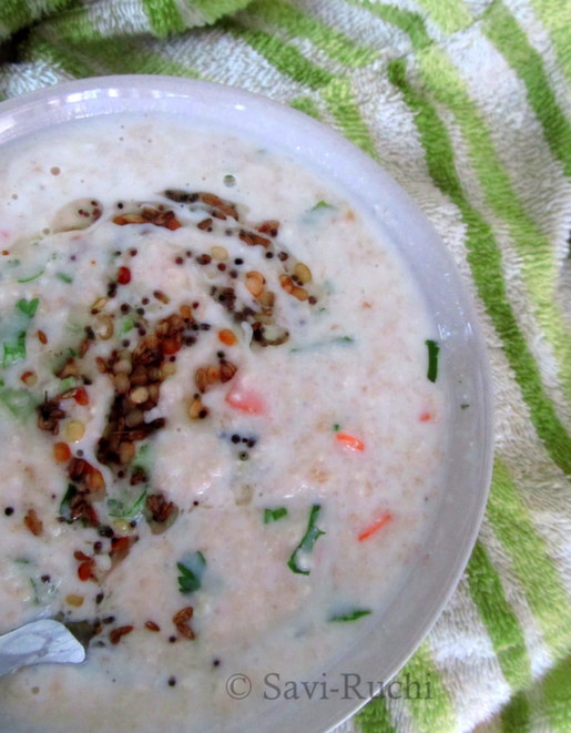 SaviRuchi Savory Oatmeal Porridge Recipe Instant Oats & Yogurt Porridge