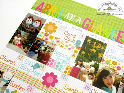 Doodlebug Design Daily Doodles Planner April Calendar Page Layout by Mendi Yoshikawa