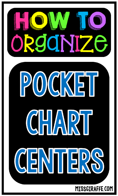 How to organize pocket chart centers in your classroom! Love these classroom organization ideas for organizing reading centers!