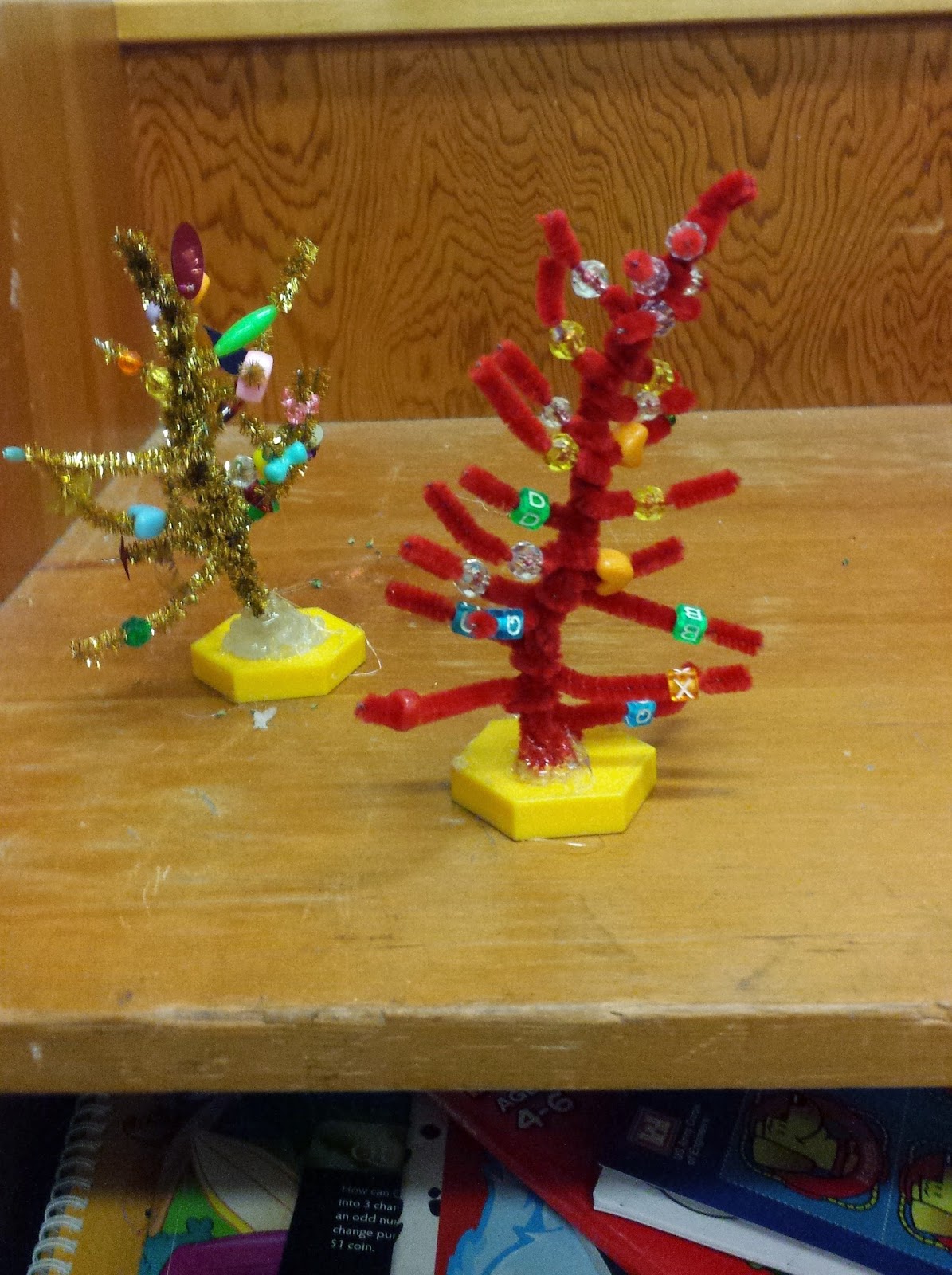 At School Making Crafts Pipe Cleaner Tree