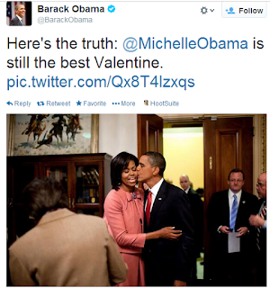 Barack Obama and Michelle Obama celebrate valentine with twitter messages