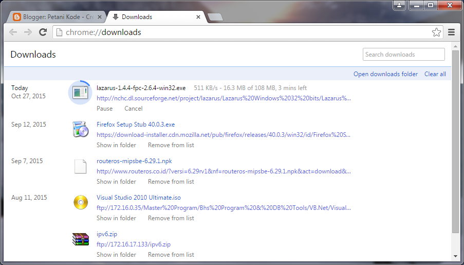 Proses Download Lazarus