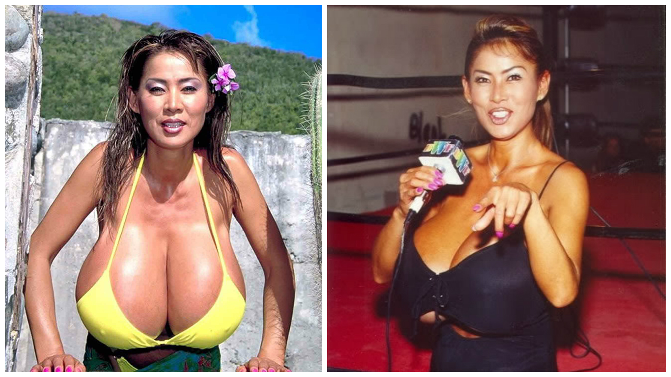 Minka is an Asian adult model with the biggest breasts. 