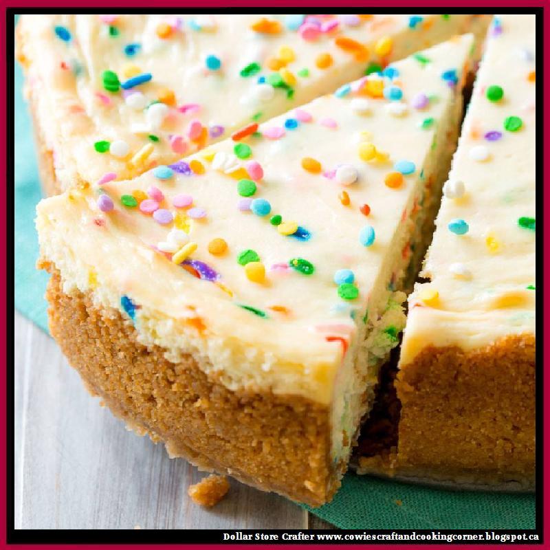Dollar Store Crafter Funfetti Cheesecake