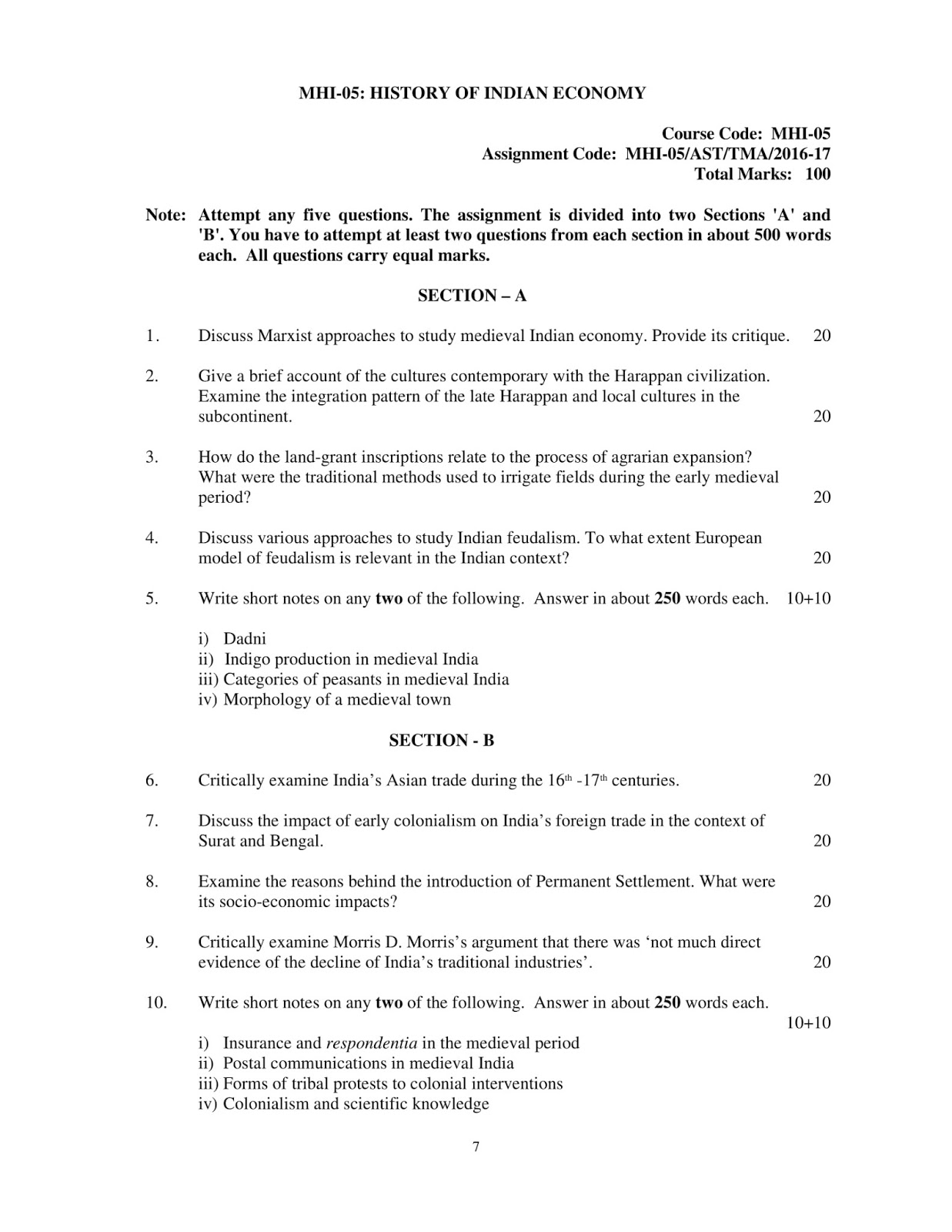 ignou old assignment question paper