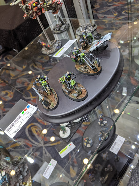 Finished models in the cabinet at Warhammer Fest Finished models on display at Golden Demon!