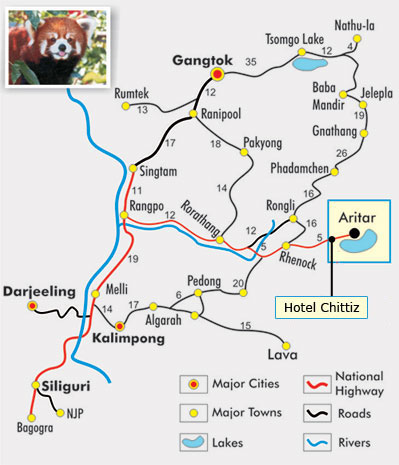 gangtok tourist places in map