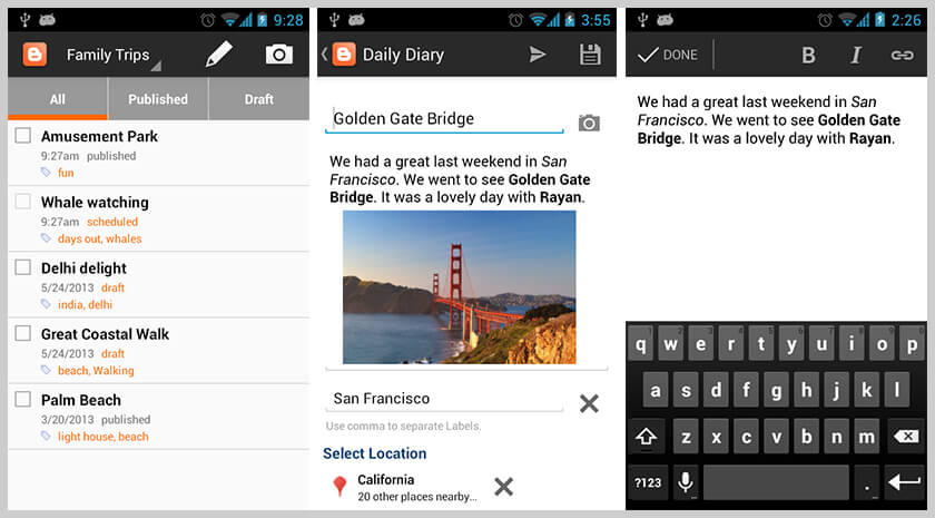 screen blogger para android