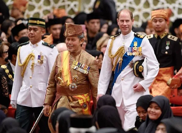 Prince Edward, Countess Sophie, Sultan Hassanal Bolkiah, Queen Saleha at Bandar Seri Begawan of Brunei