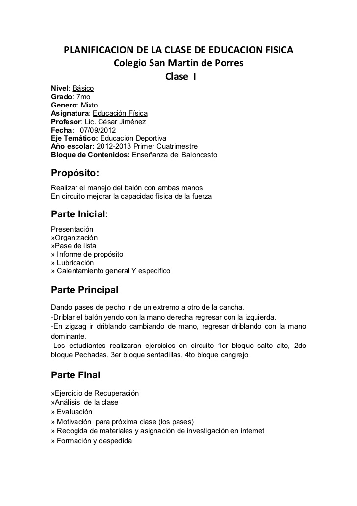 LA CLASE DE EDUCACIÓN FÍSICA