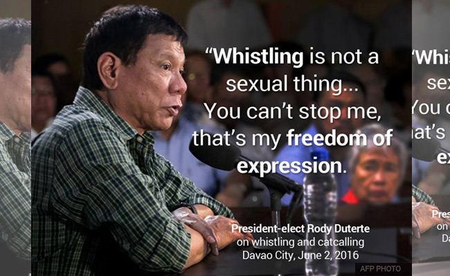 Wolf Whistling is Not Sexual Harrassment Duterte Claimed Wolf Whistling is Not Sexual Harrassment Duterte Claimed