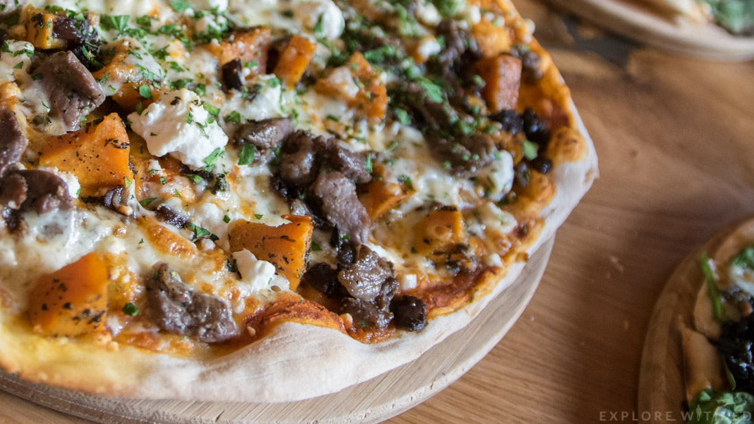 The Woolly Welshman Pizza, Roasted Sweet Potato, Marinated Lamb