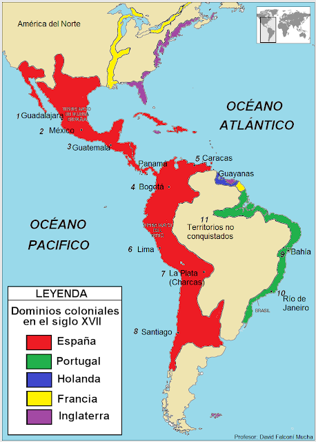 Social Site Peruvian Studies - Mapa Posesiones Coloniales Europeas