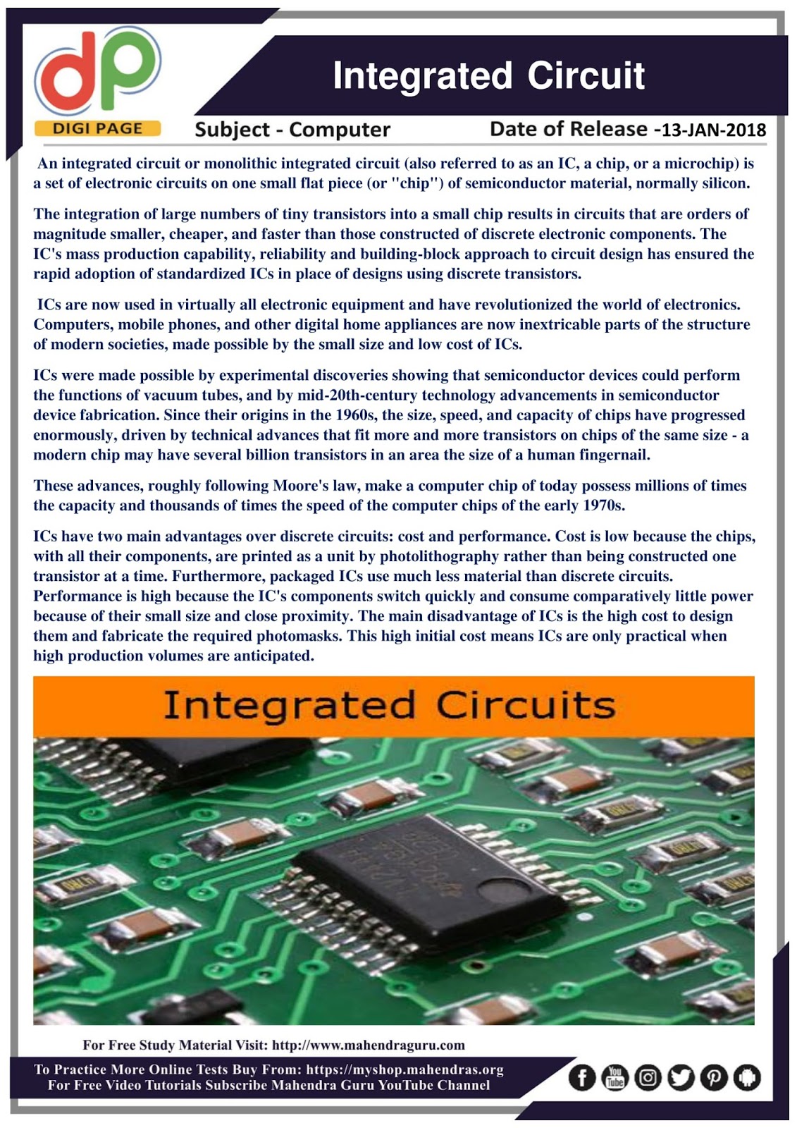 DP IBPS SO Special Integrated Circuit (I.C.) 13 01 2018