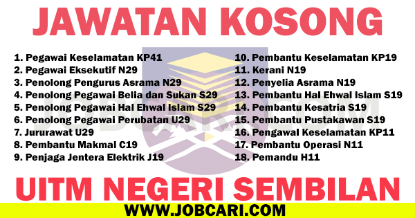 Jawatan Kosong Terbaru Di Uitm Negeri Sembilan 25 Julai 2016 Jobcari Com Jawatan Kosong Terkini