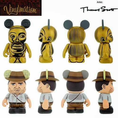 Indiana Jones Vinylmation Series 1 by Disney - Raiders of the Lost Ark - Golden Idol Mystery Chaser & Yellow Eared Jacket-less Indiana Jones