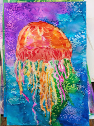 watercolor jellyfish class projects resist grade ocean april salt smart lessons 3rd showers painting elementary technique classroom lesson easy cool