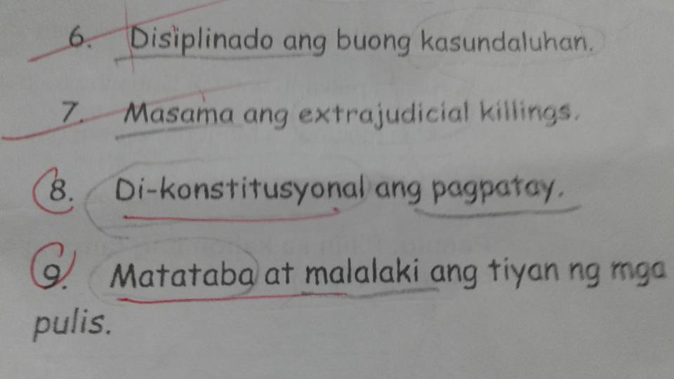 Reaction paper about extrajudicial killing picture