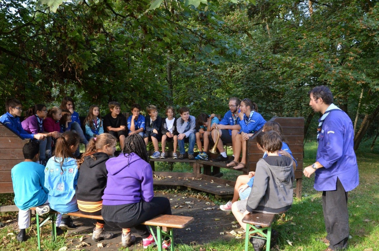 Scouts et Guides de France du groupe des Portes de la Dombes, Week-end entrée 2014. Bleus