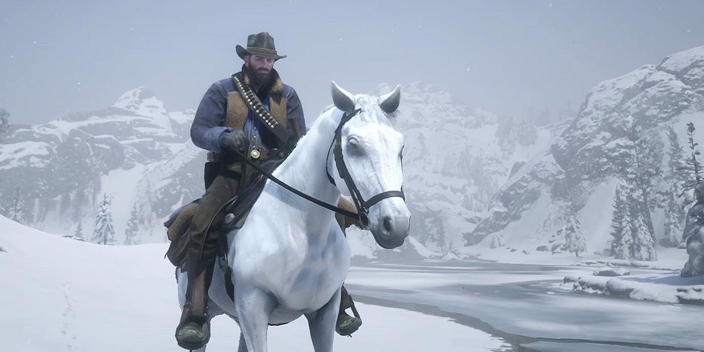 Red Dead Redemption 2  Comece o Jogo Com o Cavalo Elite Árabe Branco –  Hora dos Nerds