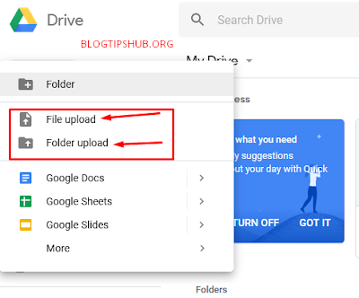 upload files to google drive using pc or computer