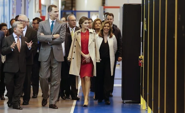 King Felipe of Spain and Queen Letizia of Spain attended the opening of the 1st incubator of the transfer aerospace technology in La Rinconada