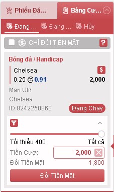 Thu hồi tiền đã đặt cược Rung 12BET - Sử dụng tính năng Đổi Tiền Mặt  B4