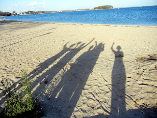 Our group's reflection on the beach in Norwalk, CT
