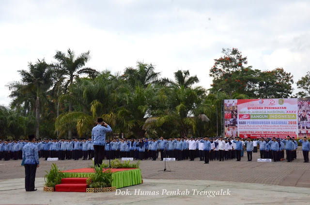 Gelar Upacara Korpri, Pemkab Trenggalek Peringati Haornas, Harhubnas dan Hari PMI