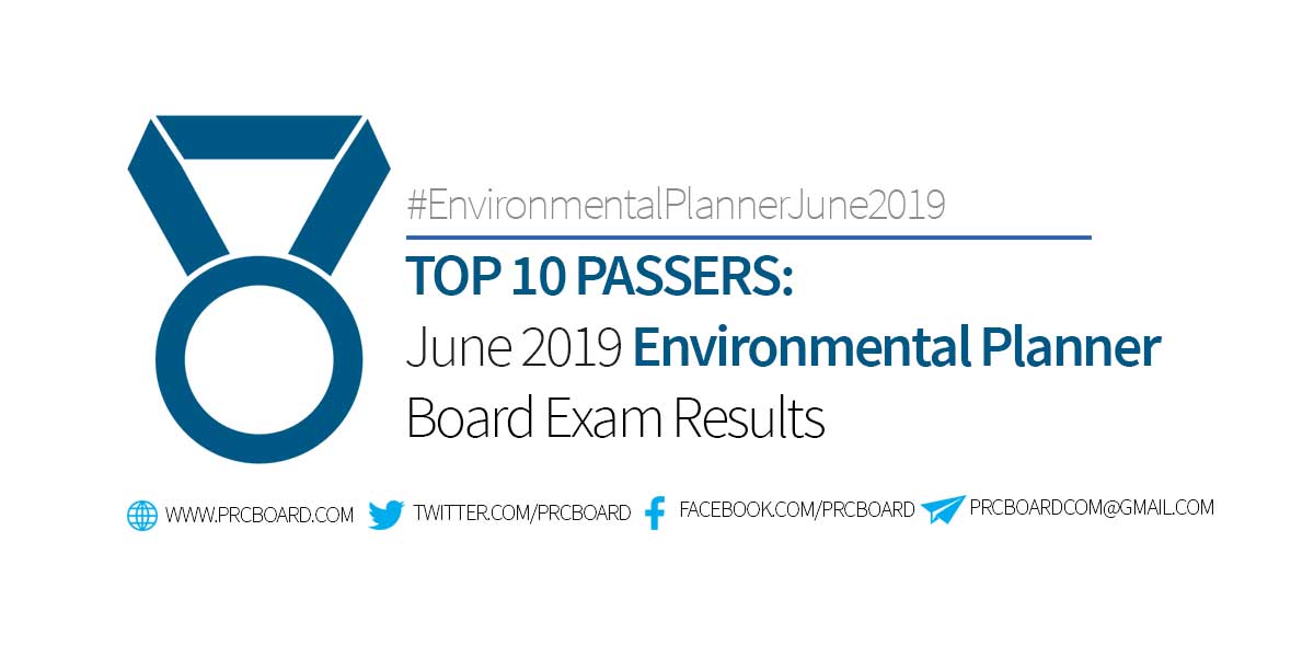 RESULT Environmental Planner Board Exam June 2019