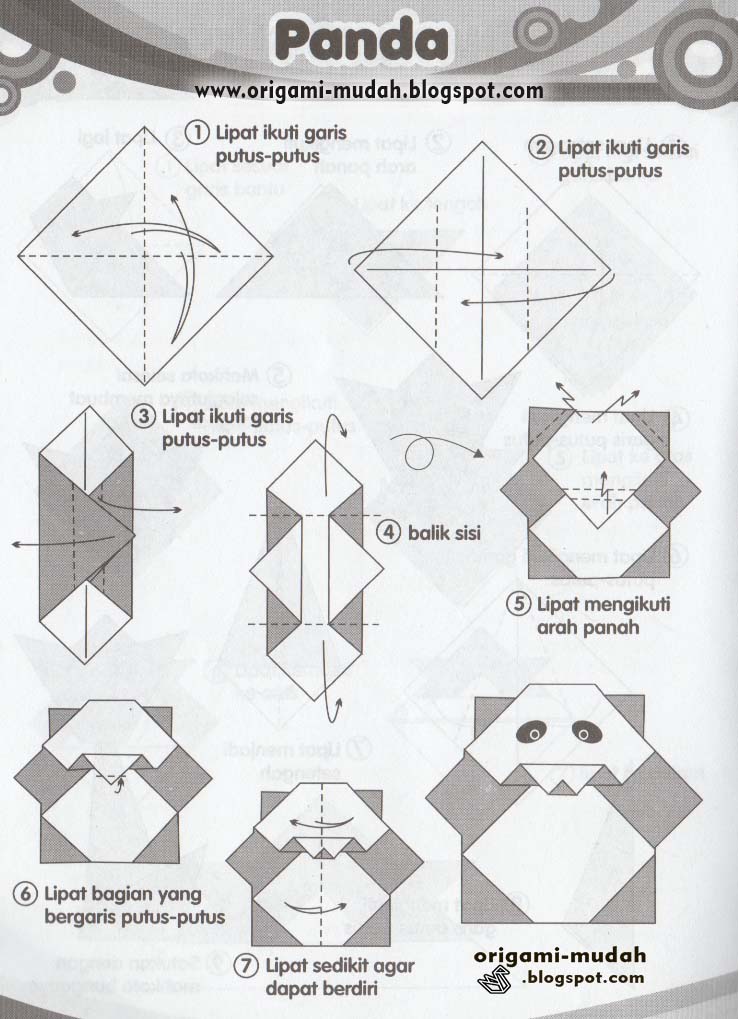 Cara Mudah Membuat Origami Binatang Panda