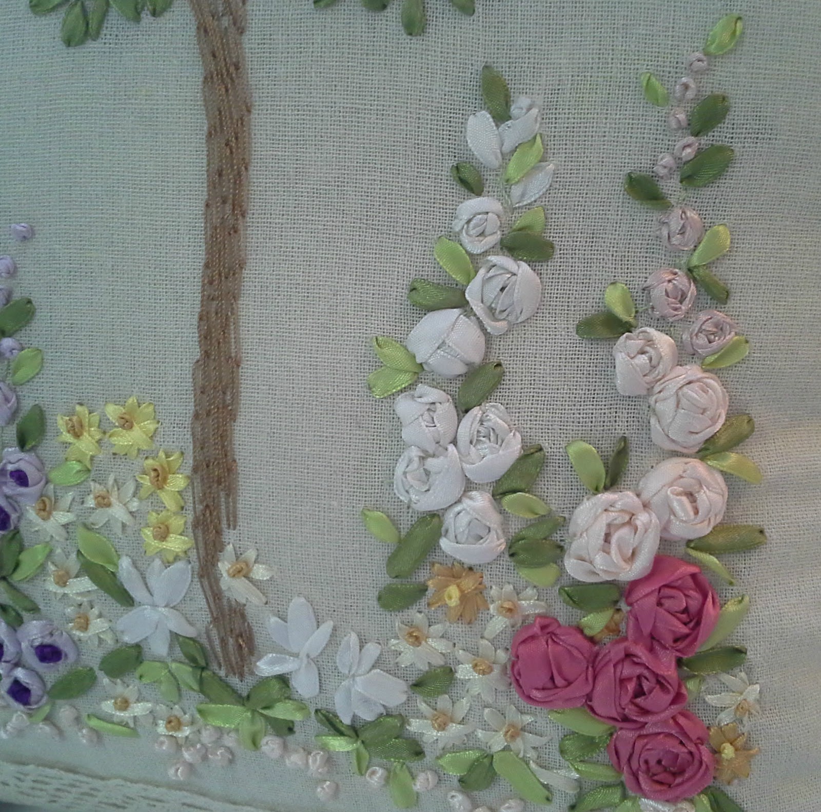 Penny's Vintage Home Ribbon Embroidered Pillows