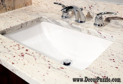 River white Granite sink for bathroom, white granite worktops