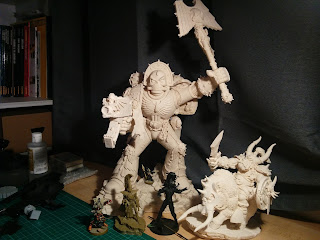 A Warhammer The Giant Blood Angel Chaplain Statue Blood Angel Chaplain Statue