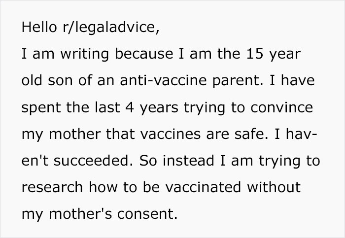 Underage Boy Asked How To Get Vaccinated Without His Parents’ Consent And This Is The Reply He Got