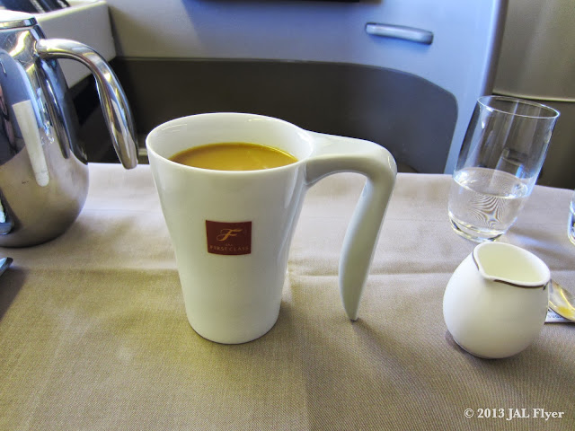 JAL First Class trip report on JL005: JAL CAFÉ LINES - Grand Cru Café Summer Blend